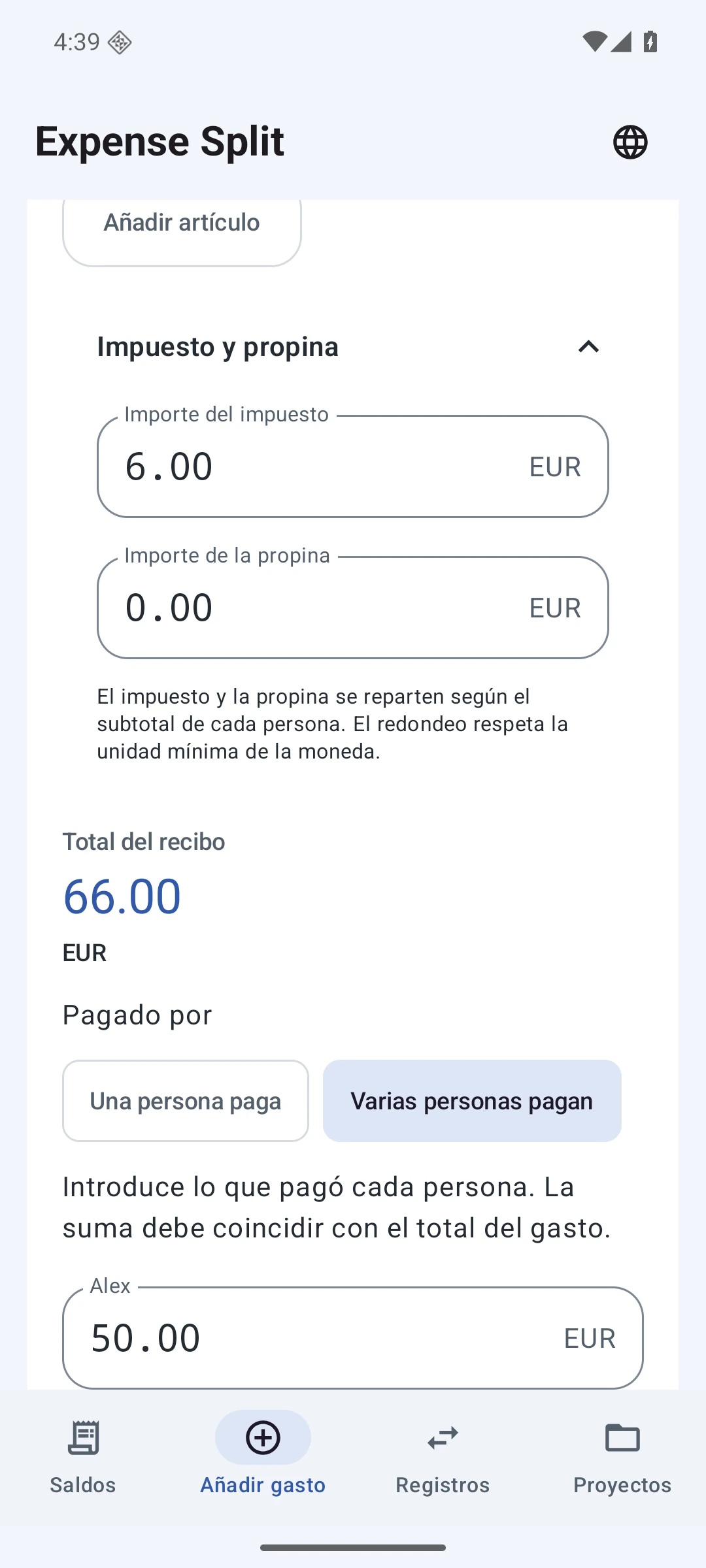 Varios pagadores — Español