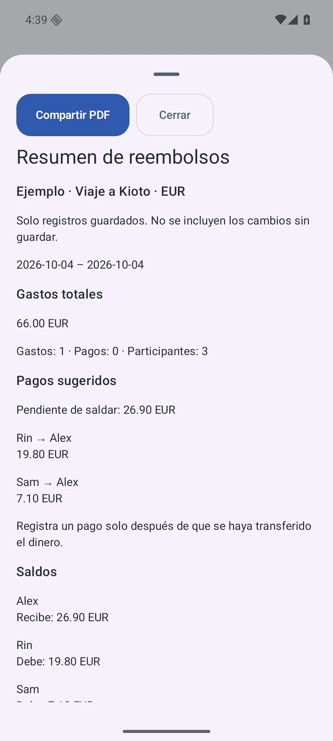 Vista previa del informe — Español