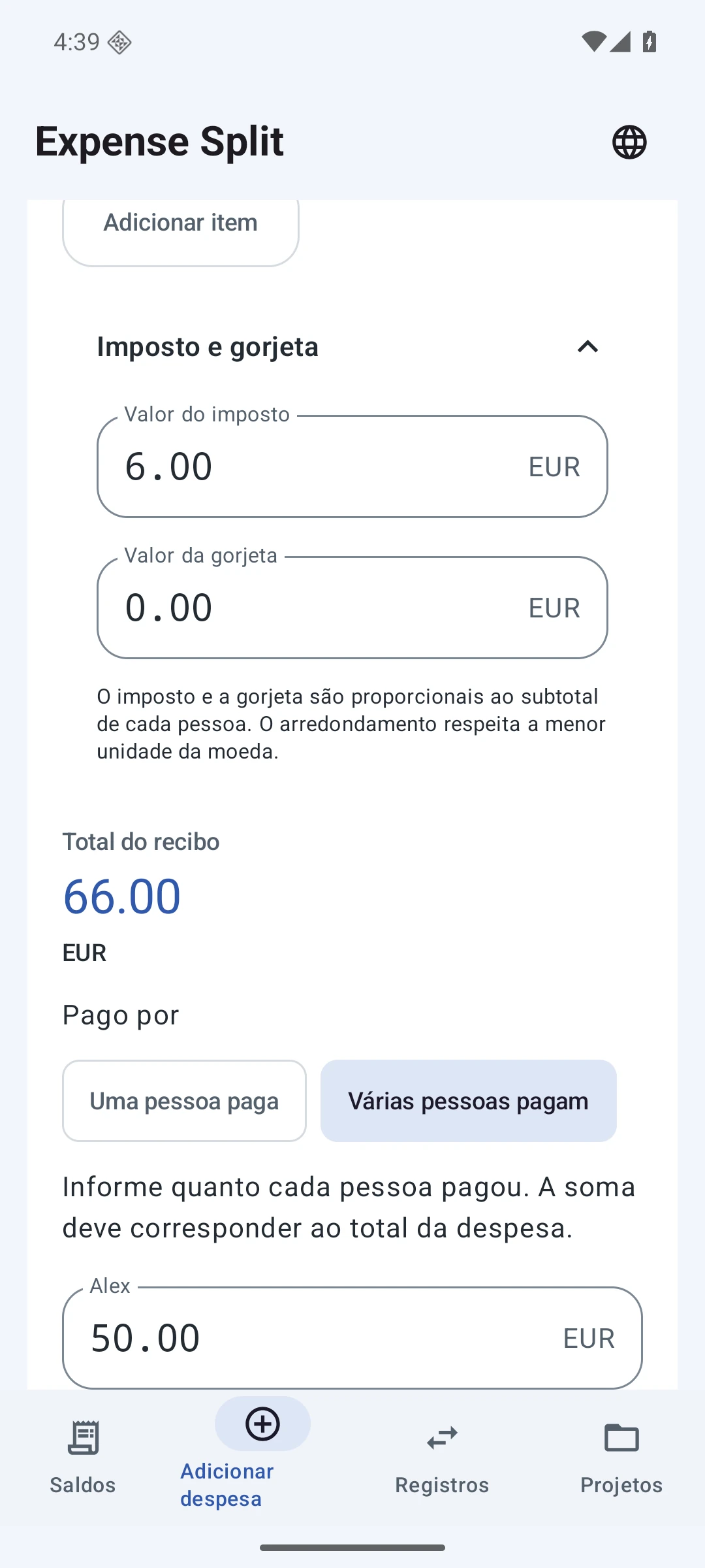 Vários pagadores — Português (Brasil)